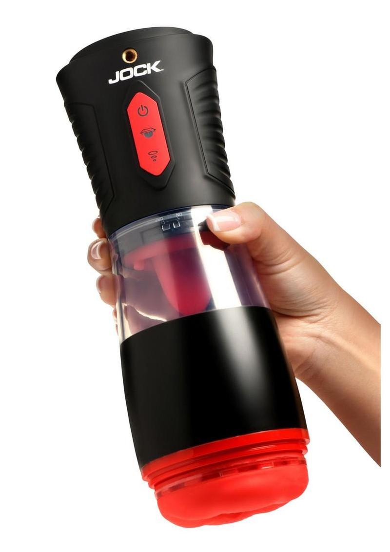 Jock Blow Job Sucking Licking and Vibrating Rechargeable Masturbator