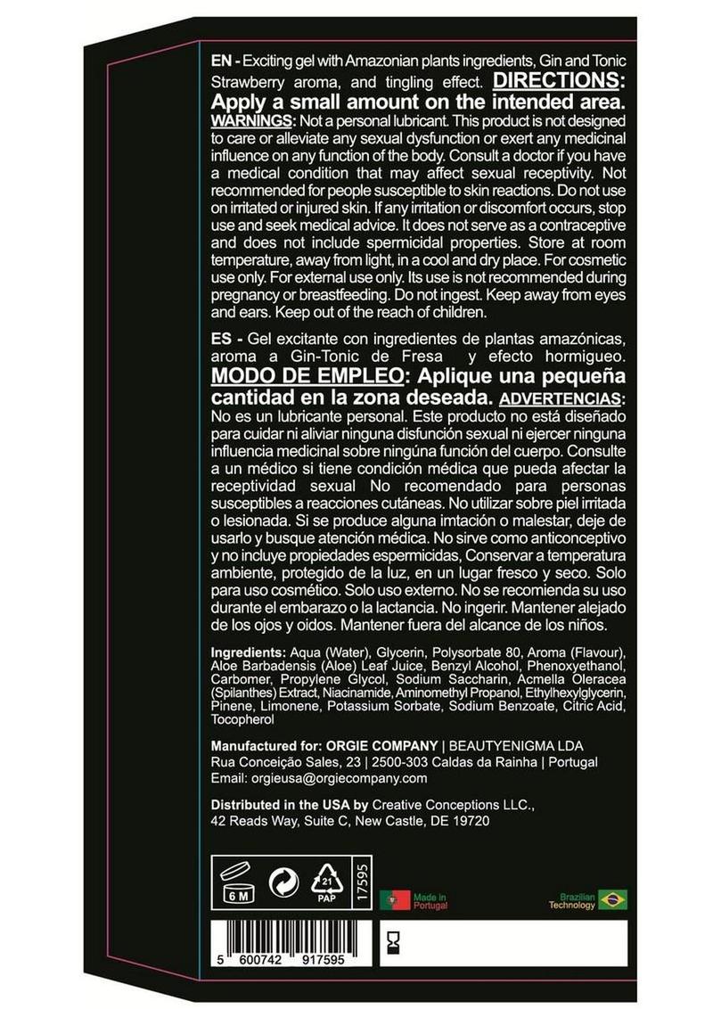 Orgie Dual Vibe Kissable Liquid Vibrator Gel - Strawberry Gin and Tonic