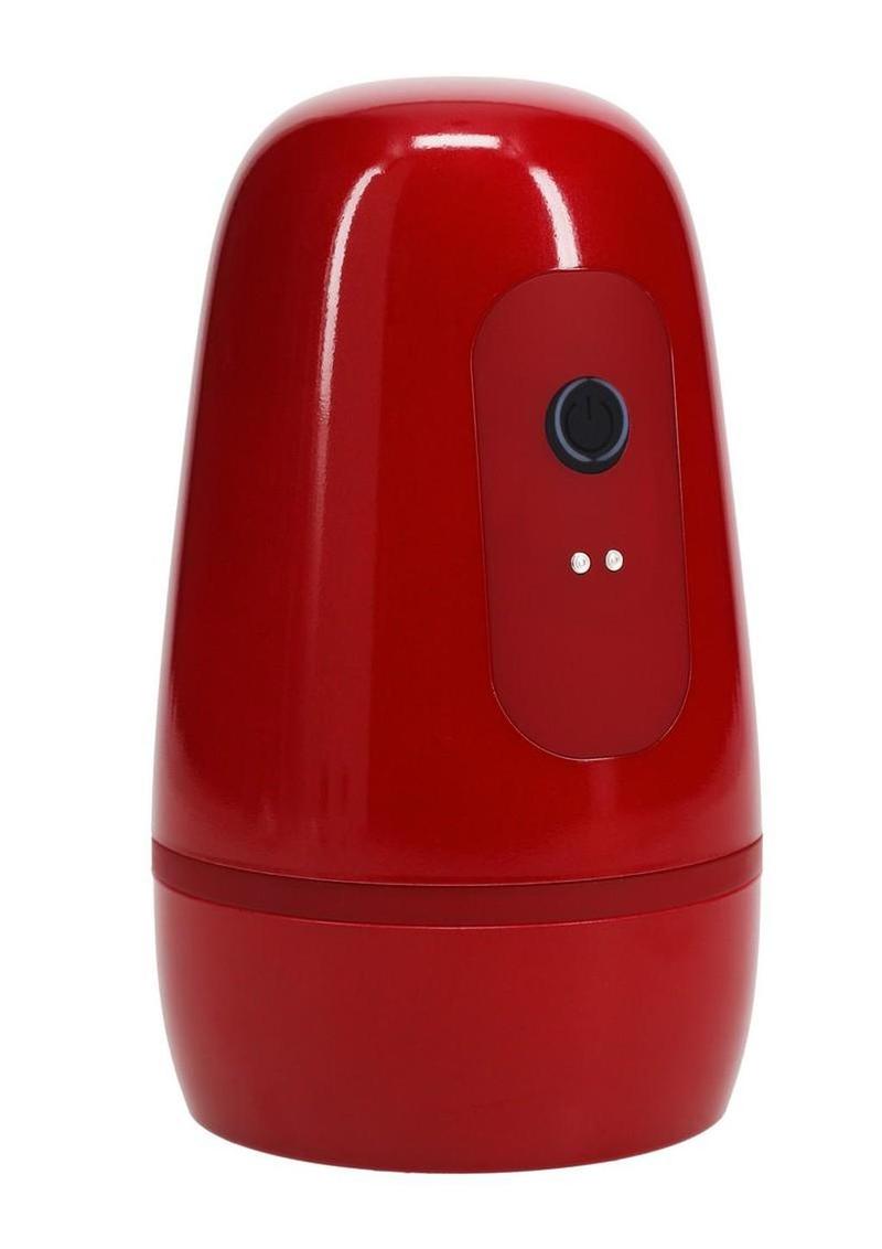 Pumped Vibrobator 10-Function Rechargeable Masturbator - Metallic Red