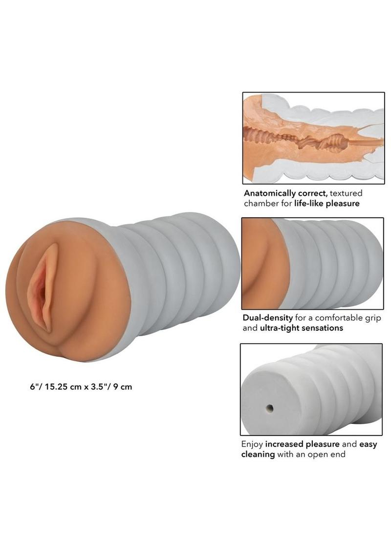 Ribbed Gripper Dual-Dense Textured Masturbator Stroker — 6 Inch
