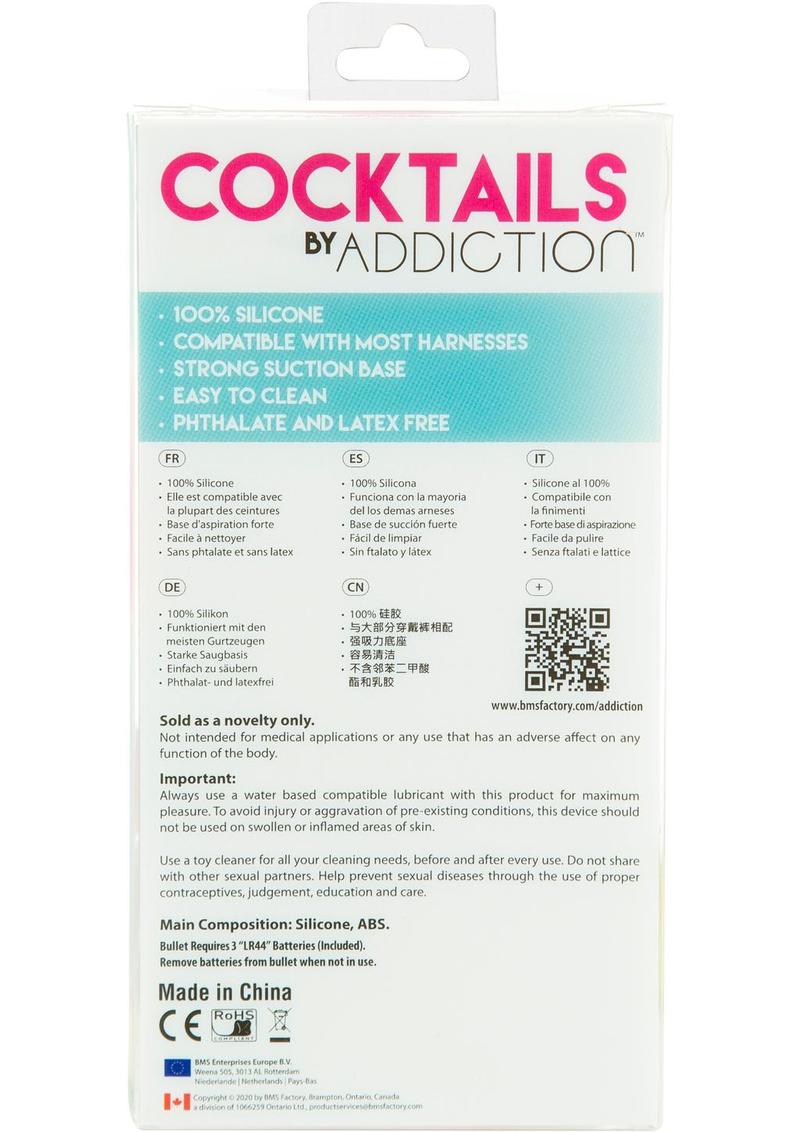 Addiction Cocktails Vibrating Silicone Dildo – 5.5in with Bonus Bullet