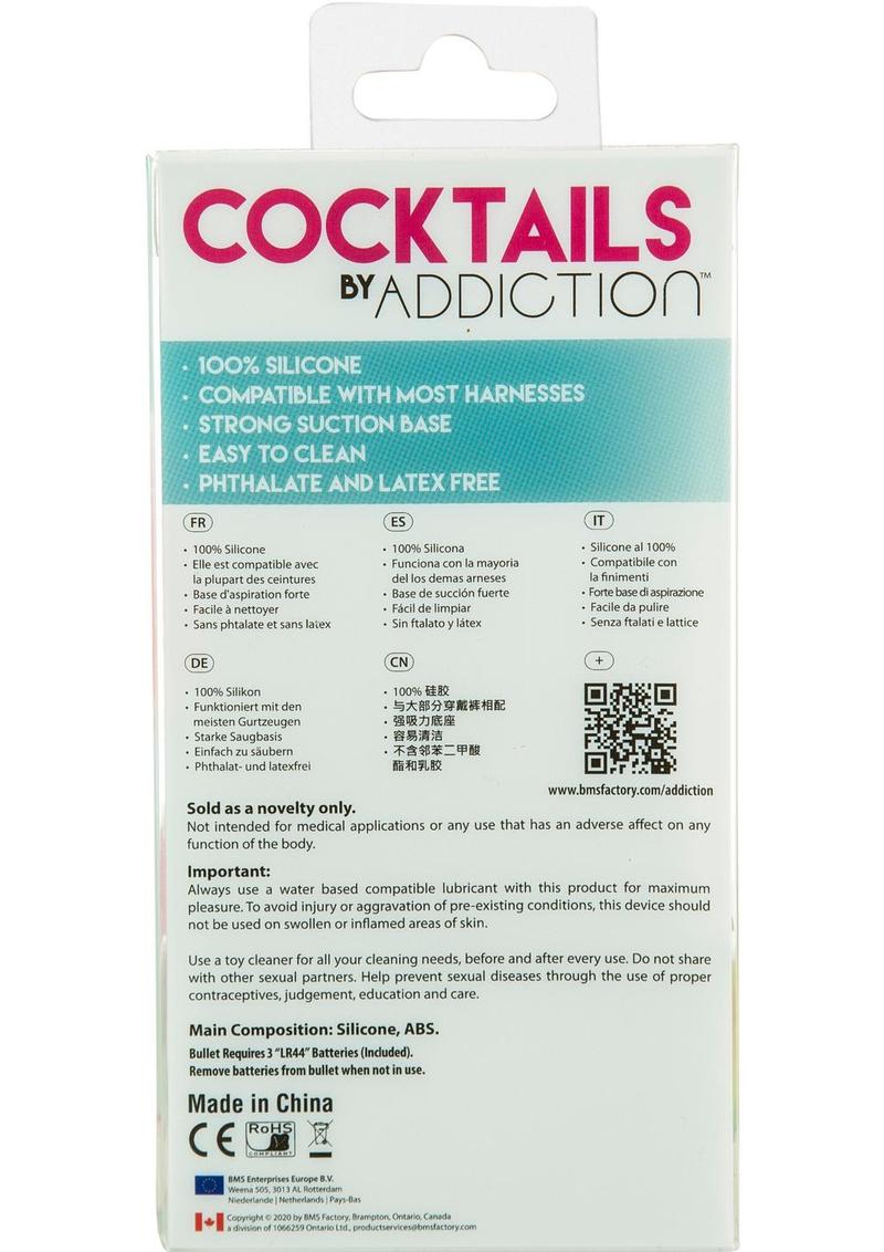 Addiction Cocktails Vibrating Silicone Dildo – 5.5in with Bonus Bullet