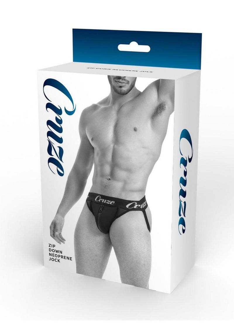 Cruze Buckle Up Zipper Jockstrap - Black - Large/XLarge