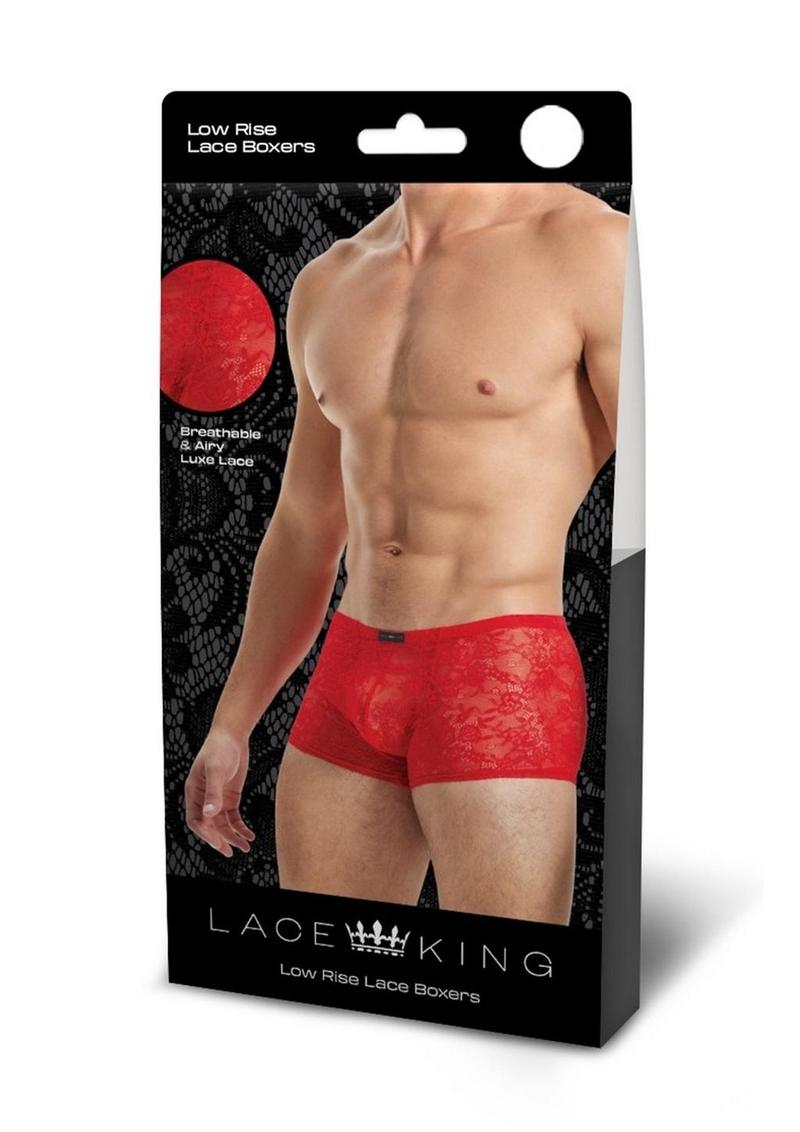 Lace King Lace Boxers - Red - Large/XLarge