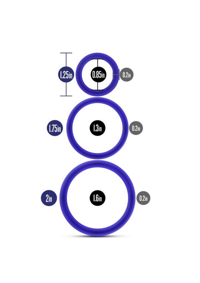 Performance Vs4 Pure Premium Silicone Cock Ring Set (3 Sizes