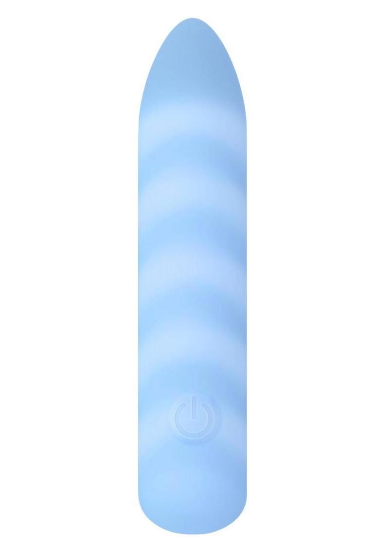 Playboy Unicorn Silicone Rechargeable Vibrating Bullet - Blue