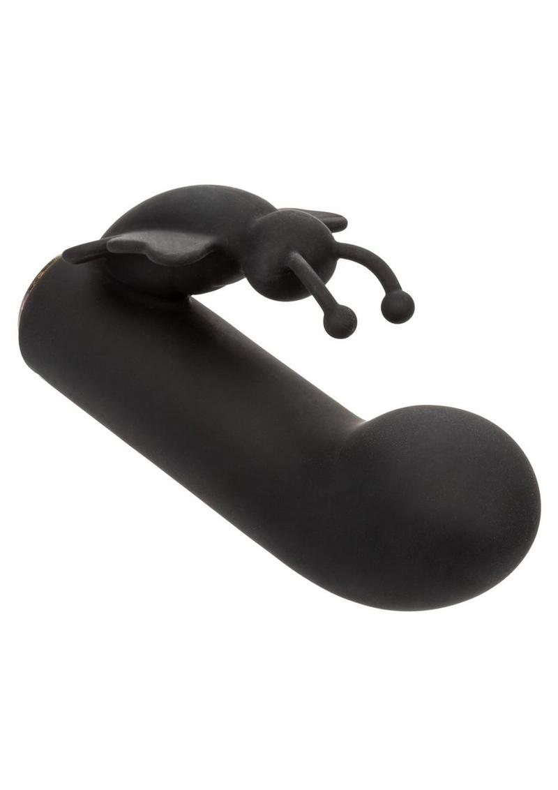 Raven Butterfly Silicone Rechargeable Dual Vibrator - Black