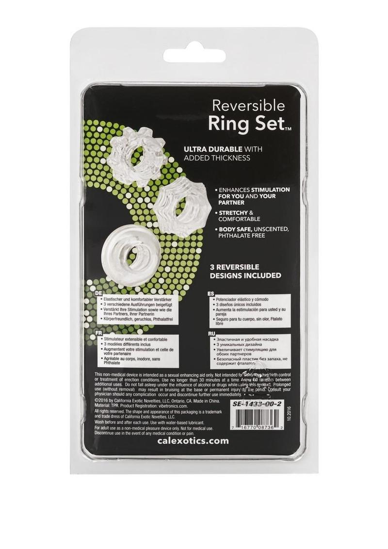 Reversible Silicone Cock Ring Set — 3 Piece