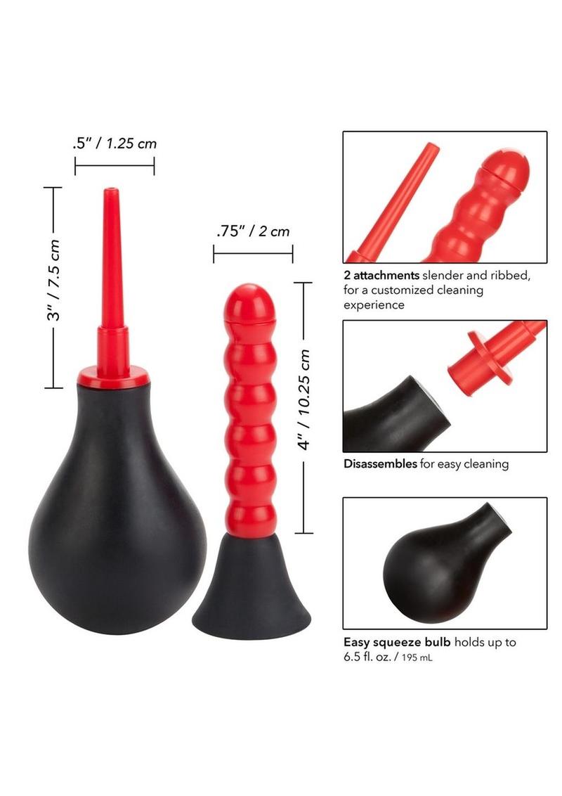 Ribbed Anal Douche with Dual Attachments