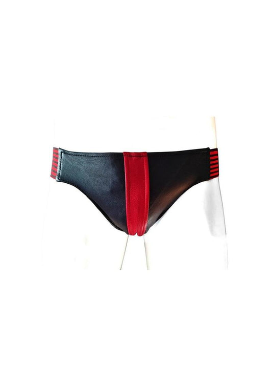 Rouge Leather Jock Strap - Black/Multicolor/Red - XLarge