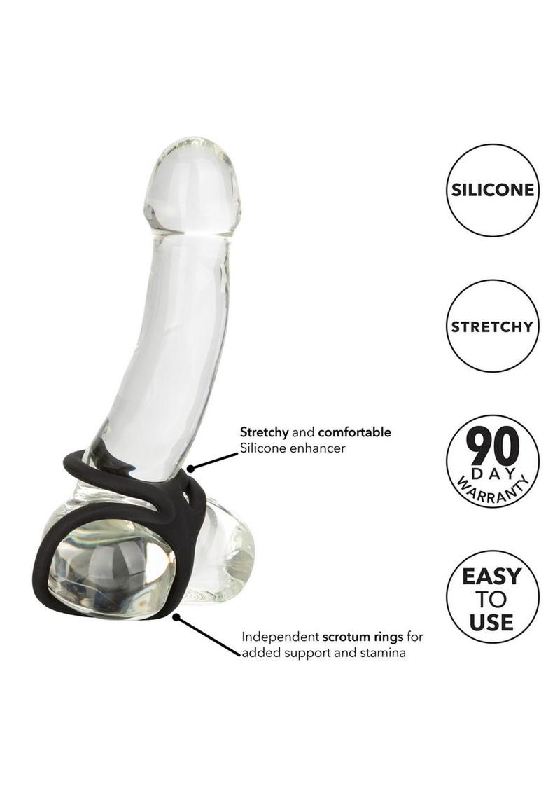 Silicone Ball Spreader Cock Ring with Independent Scrotum Rings