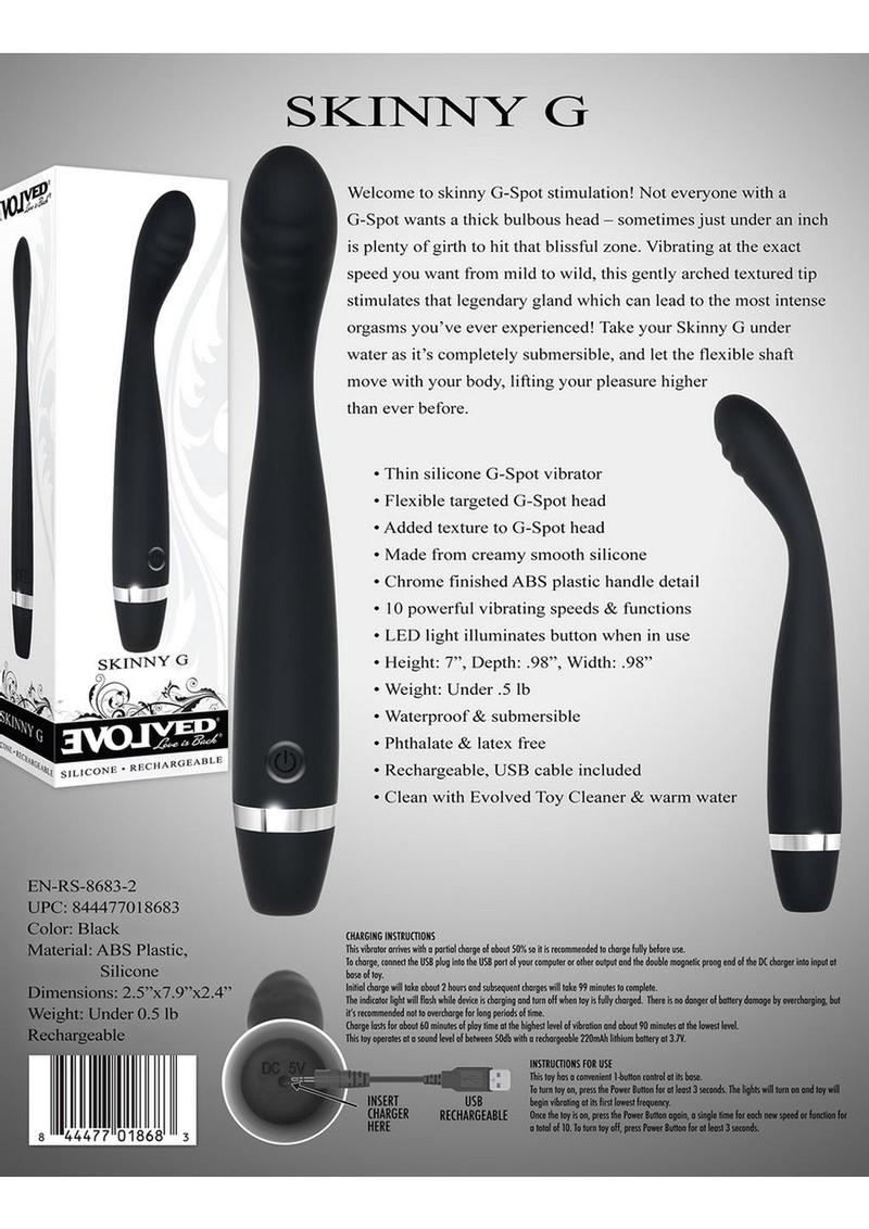 Skinny G Rechargeable Silicone G-Spot Vibrator — 10 Speeds