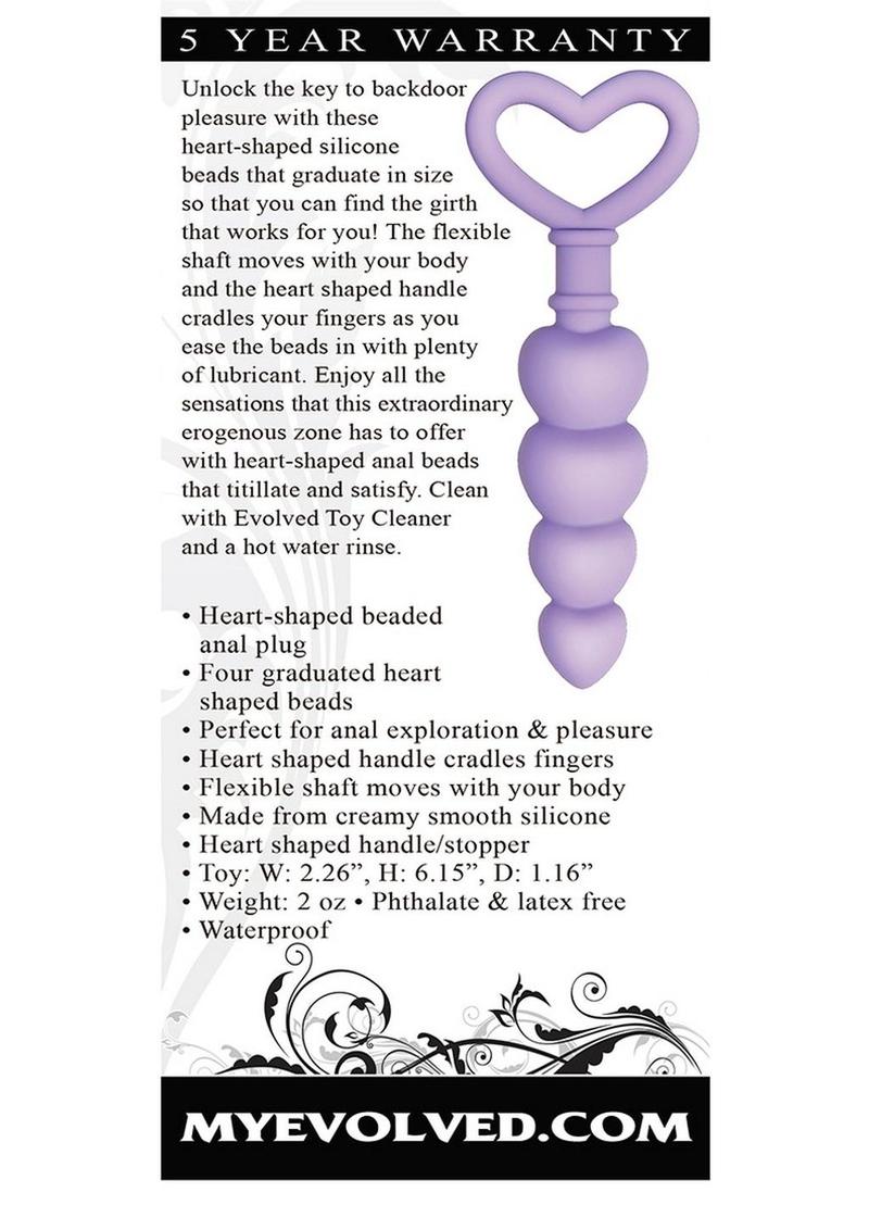 Sweet Treat Silicone Anal Beads – Heart-Shaped