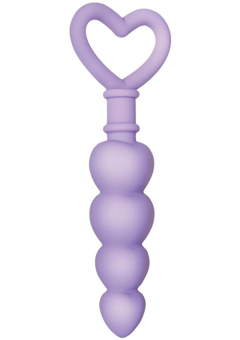 Sweet Treat Silicone Anal Beads – Heart-Shaped