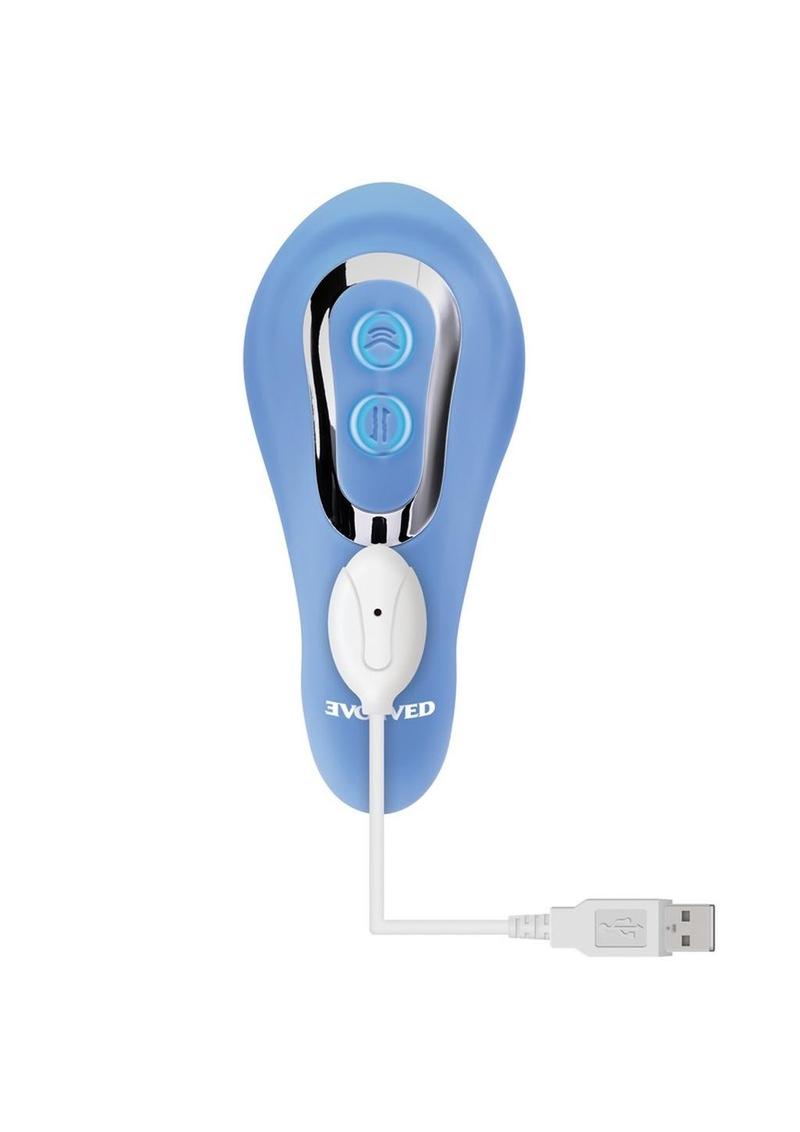 Tap and Thrust Rechargeable Dual Silicone Vibrator with Clitoral Stimulator