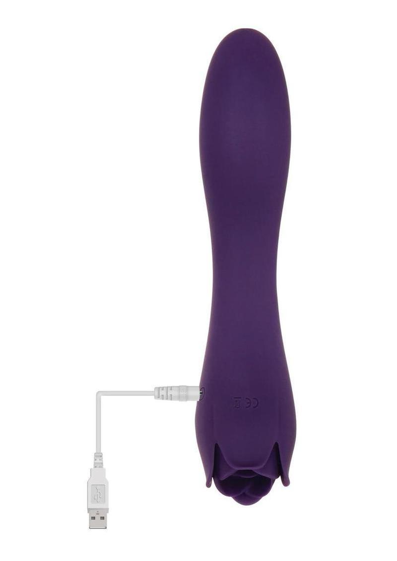 Thorny Rose Rechargeable Silicone Dual-End Vibrator – Rose + Shaft