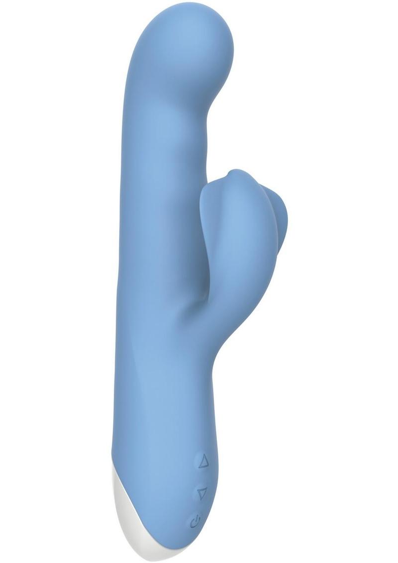 Thump and Thrust Rechargeable Silicone Thrusting Vibrator with Clitoral Stimulator