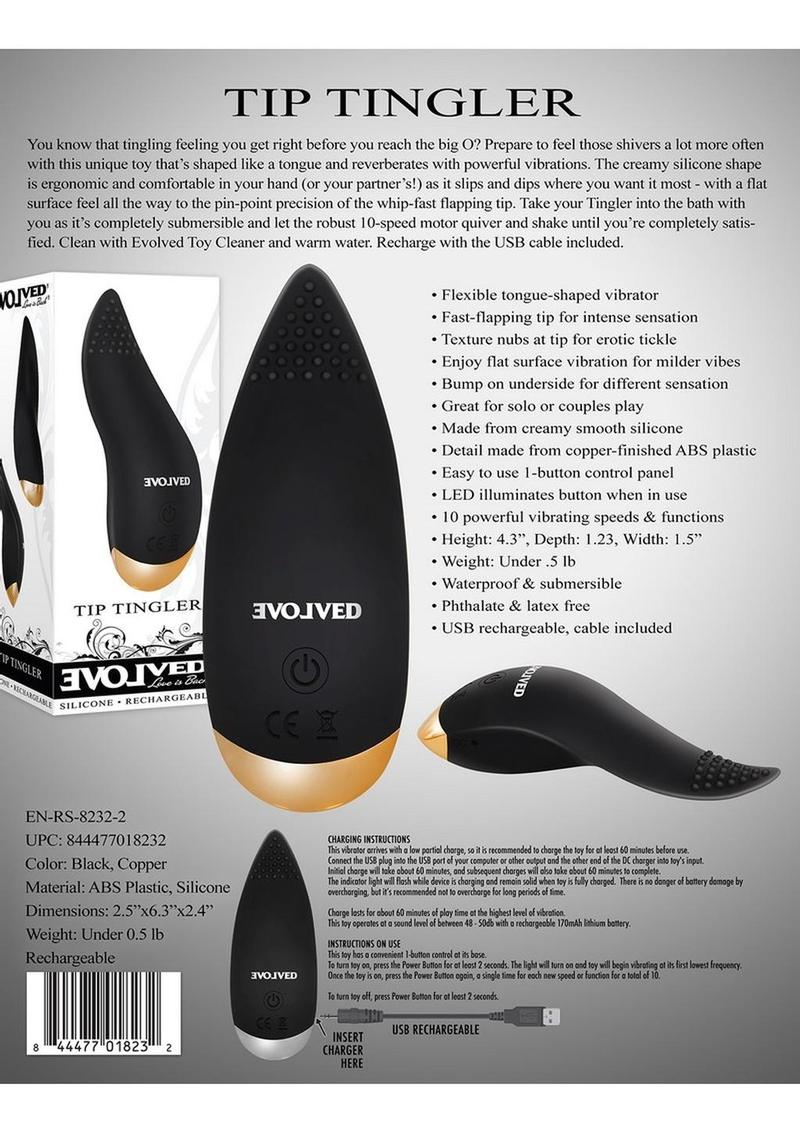 Tip Tingler Rechargeable Silicone Tongue-Shaped Vibrator