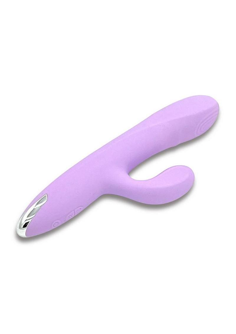 Velvet Gogo All-In-1 Thruster Rechargeable Silicone Dildo - Purple