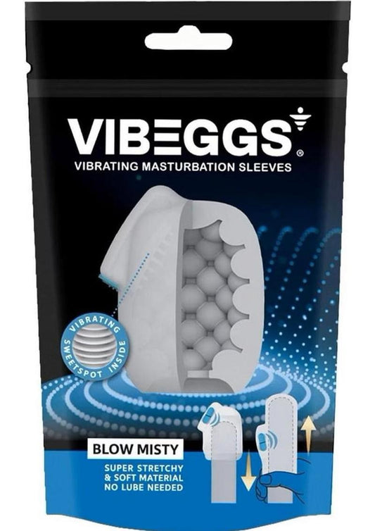 Vibeggs Blow Misty Unisex Masturbation Egg - Blue/White
