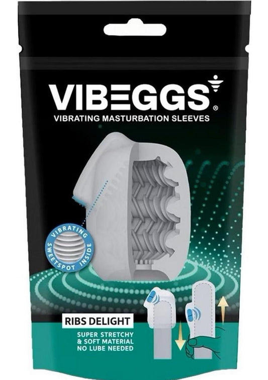 Vibeggs Ribs Delight Unisex Masturbation Egg - Blue/White